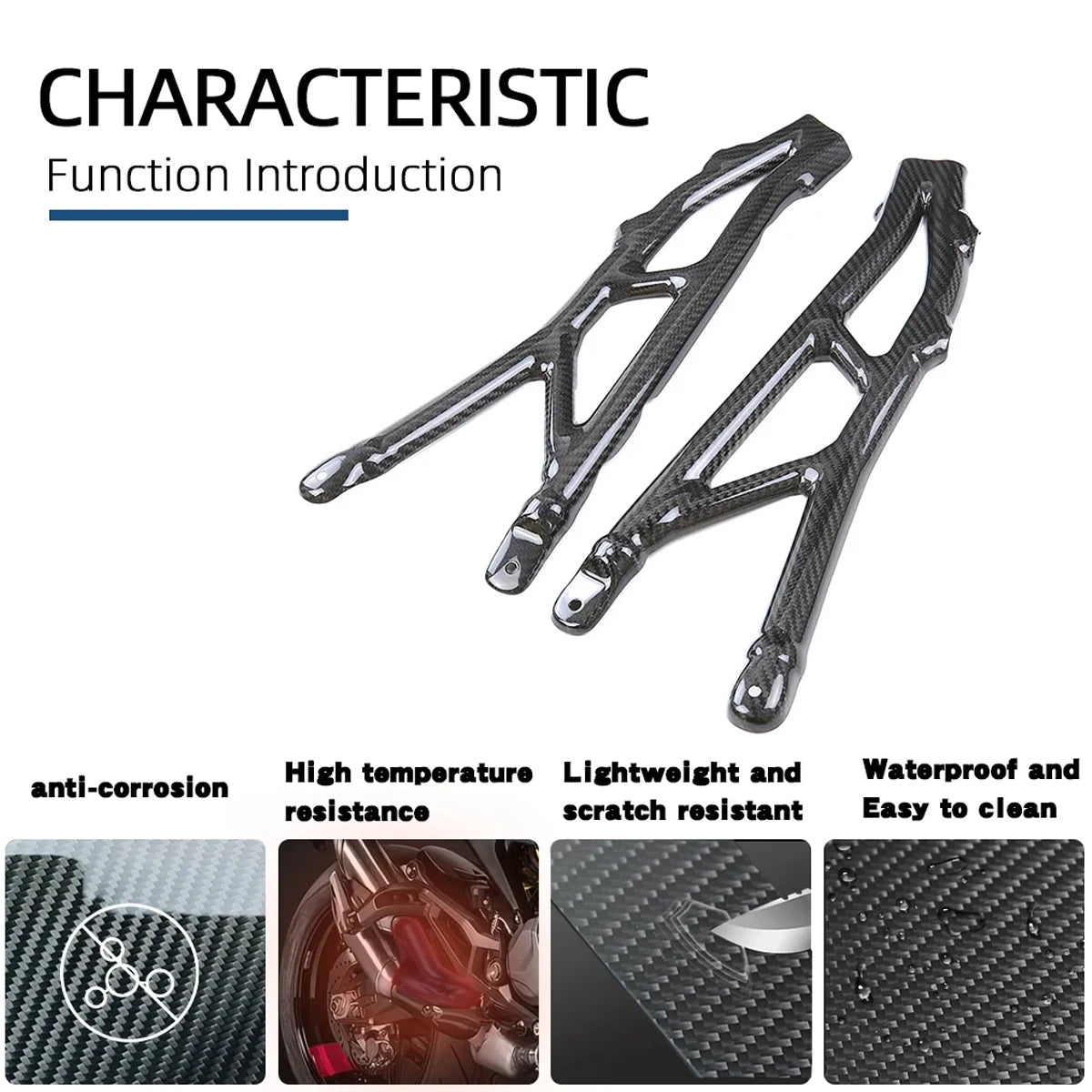 Premium Pure Carbon Fiber Motorcycle Frame Covers Kit BMW S1000RR M1000RR