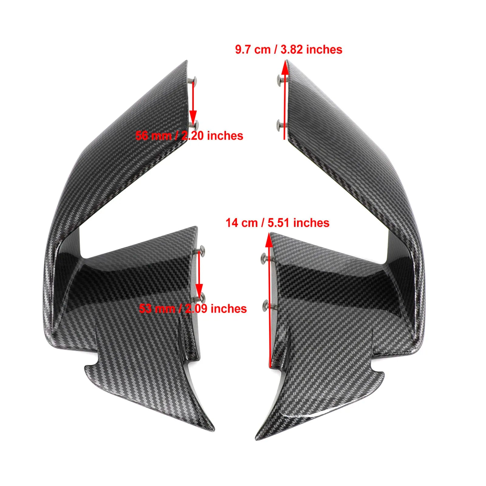 Premium Carbon Look Front Spoiler Winglets for BMW S1000RR (2019-2022)