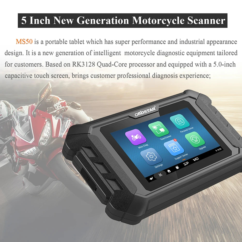 OBDSTAR MS50 Professional Motorcycle Diagnostic Scanner Tool with 2-Year Free Updates