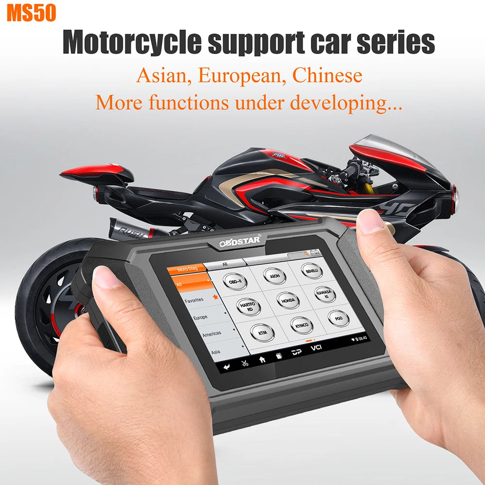 OBDSTAR MS50 Professional Motorcycle Diagnostic Scanner Tool with 2-Year Free Updates