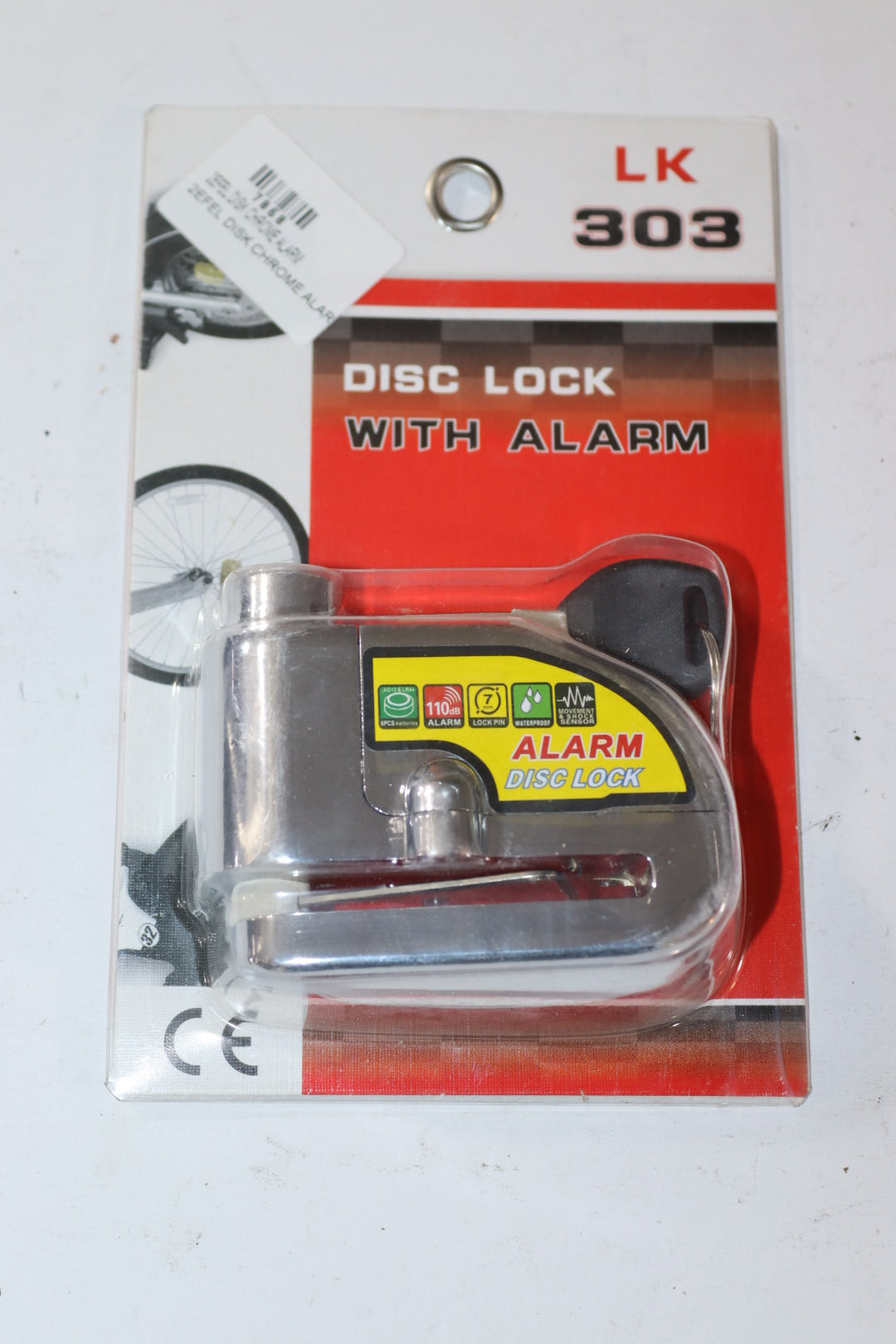 2EFEL DISK CHROME MA3 ALARM MRATAB-قفل ديسك كروم مع ألارم مرتب