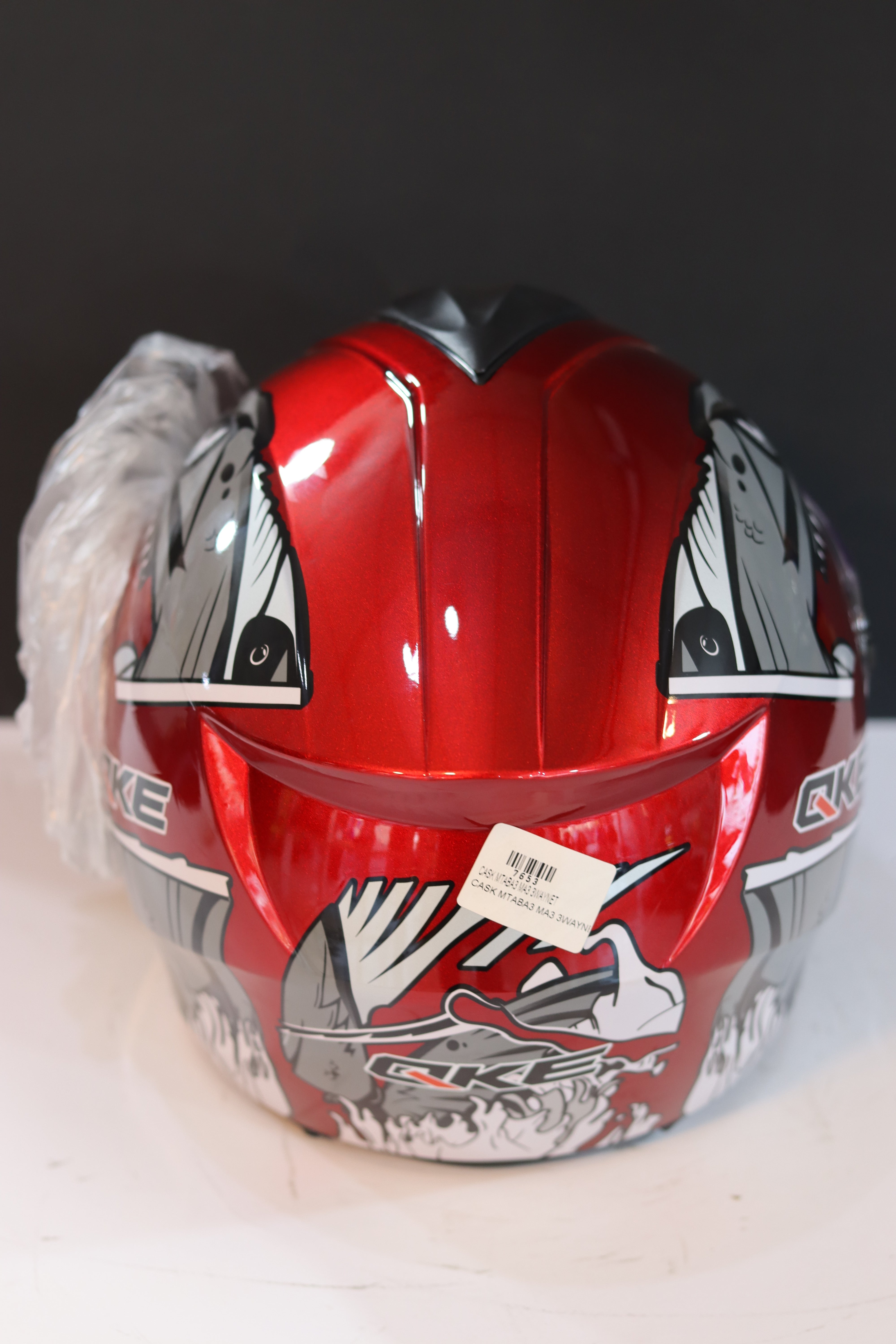 CASK RED WHITE GREY-كاسك أحمر أبيض و غراي