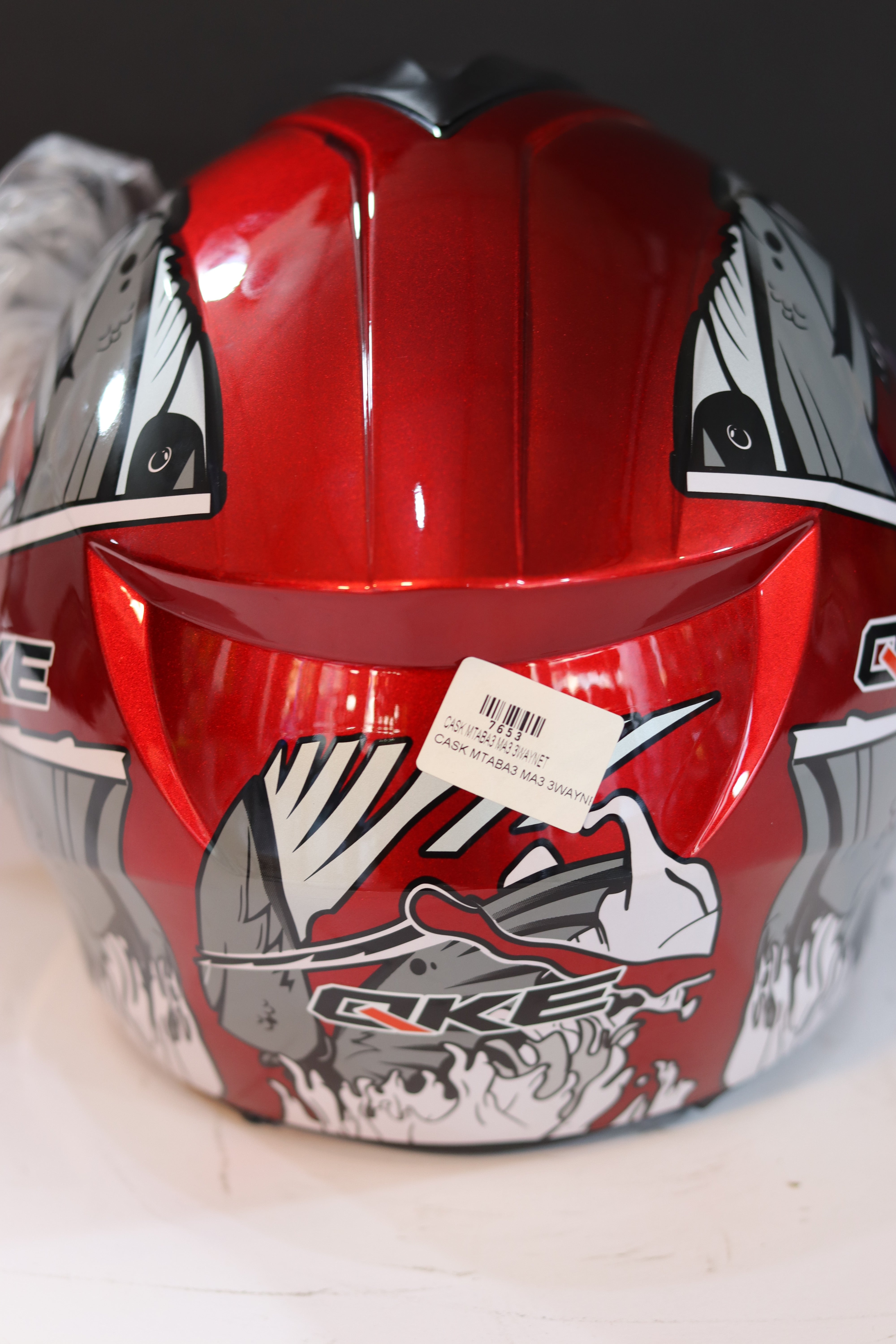 CASK RED WHITE GREY-كاسك أحمر أبيض و غراي