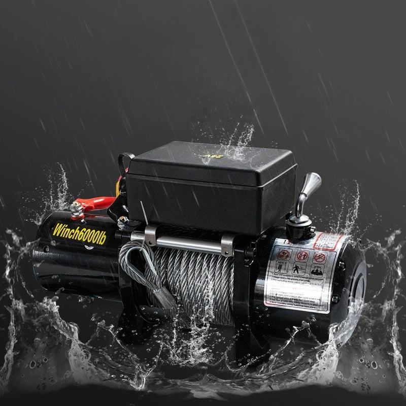 Electric Winch 12V/24V for ATV/UTV – Off-Road Self-Rescue, Compact Hoist, 680kg Pull